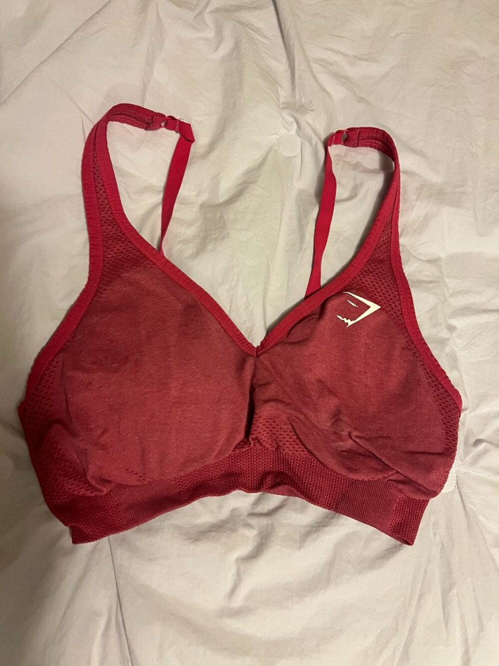 Gymshark Vital Seamless 2.0 V-Neck Sports Bra - Brick Red Marl